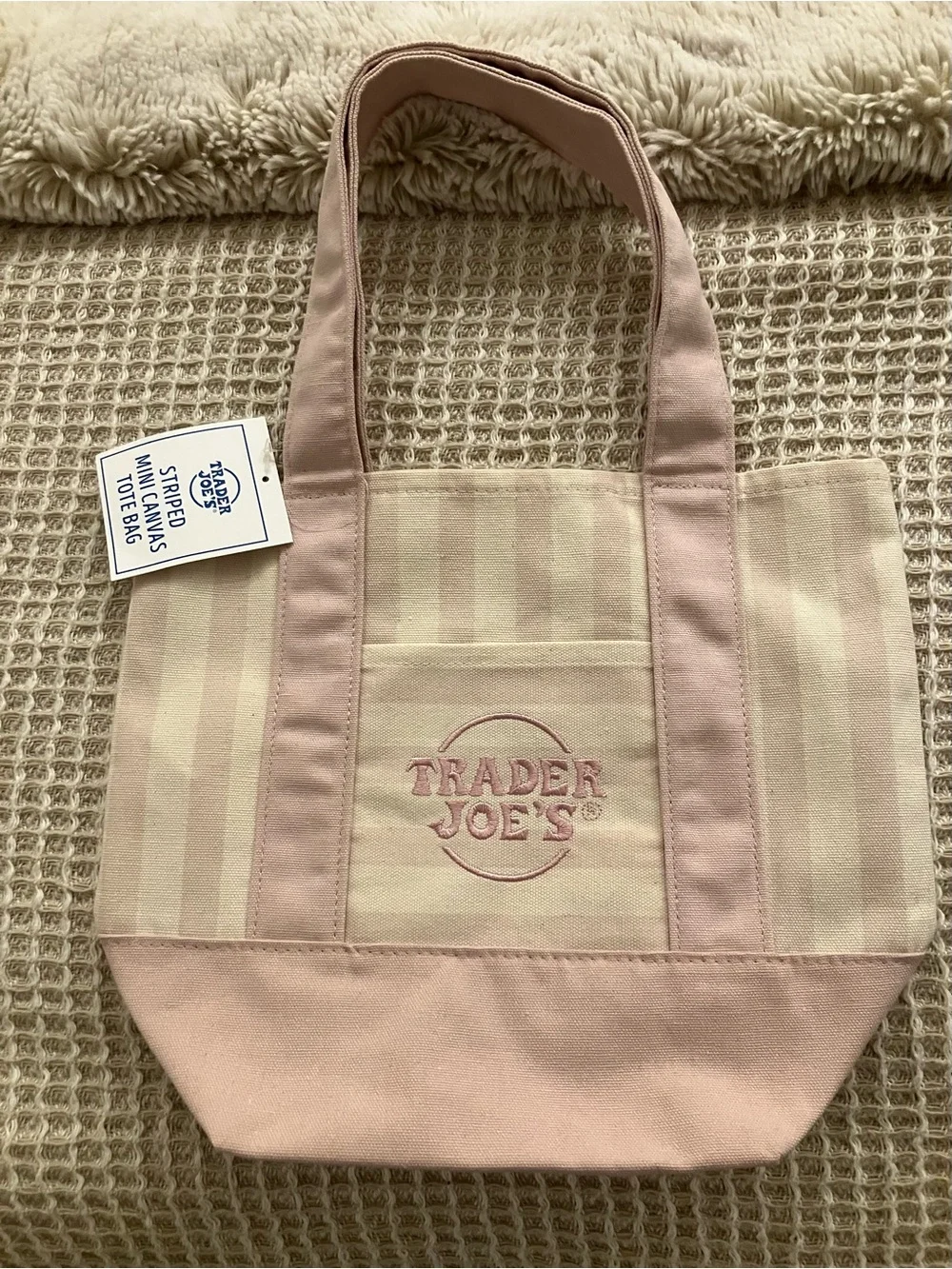 Trader Joe’s Pink Stripe Canvas Tote
